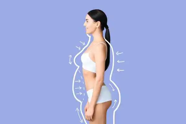 image of woman experiencing fat reduction treatment Leicester