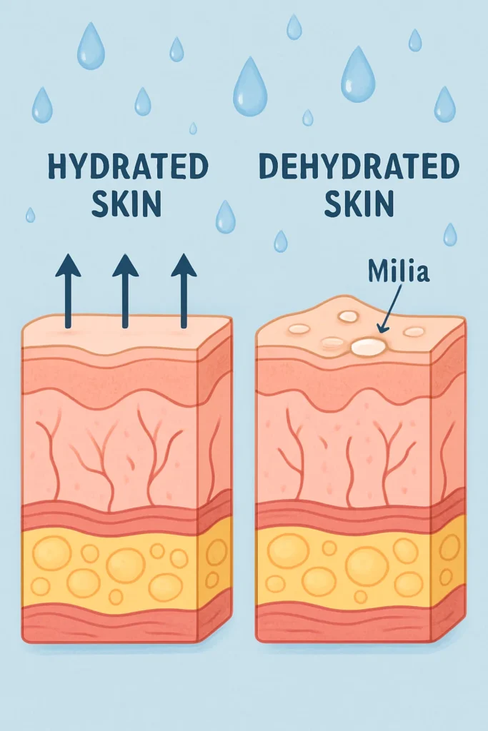 The importance of hydration and milia production Leicester