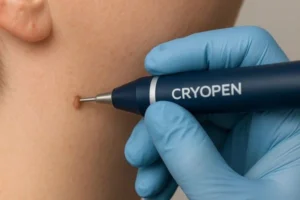 Person receiving skin tag removal Leicester