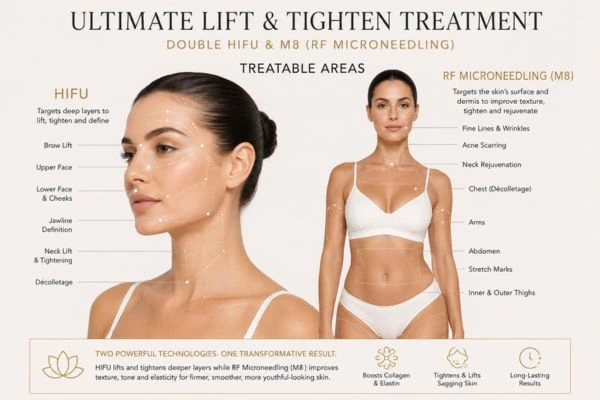 Areas of the body that can be treated - ultimate skin tighten treatment Leicester